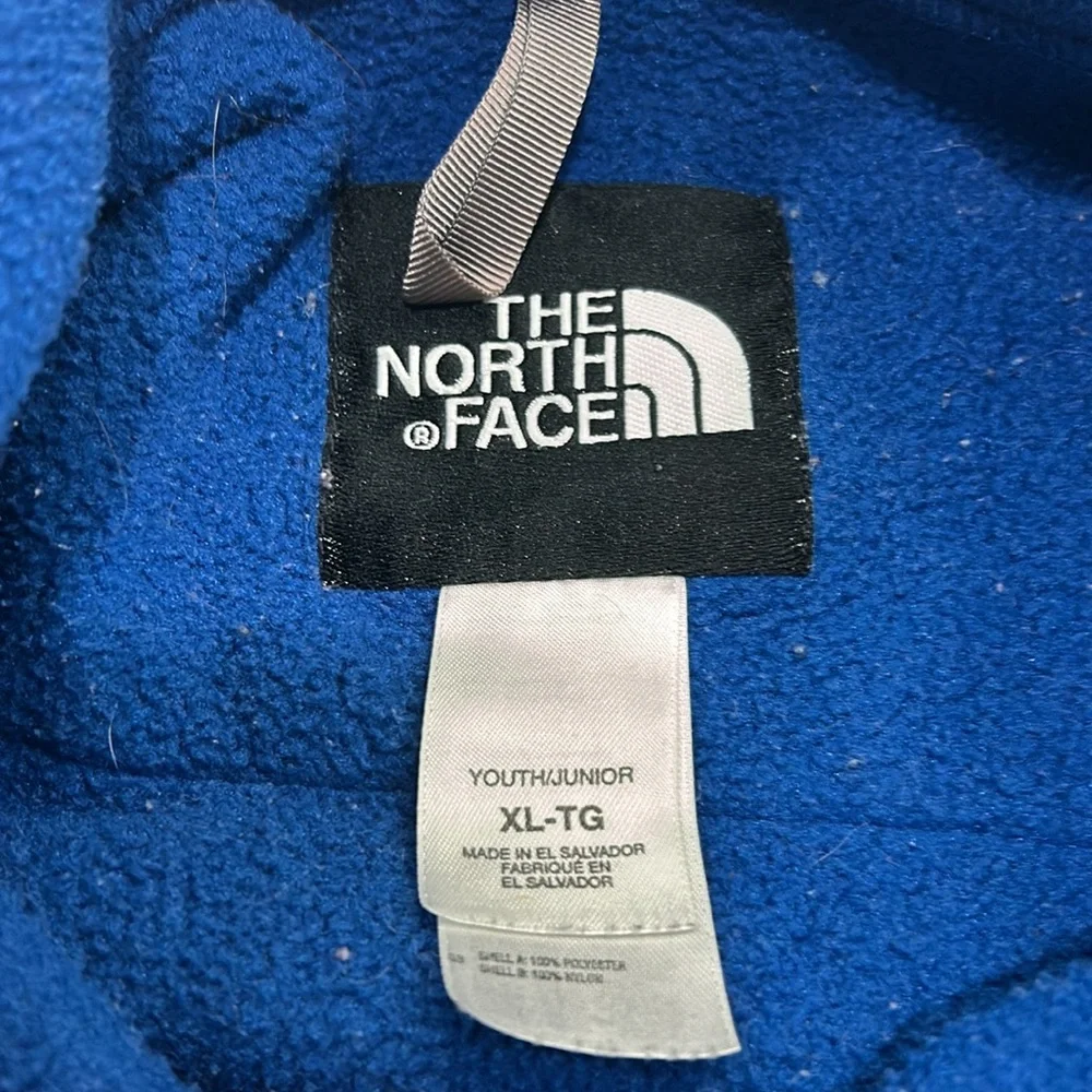 The North Face Youth Full Zip Grey Blue Polartec Jacket. Size‎ XL